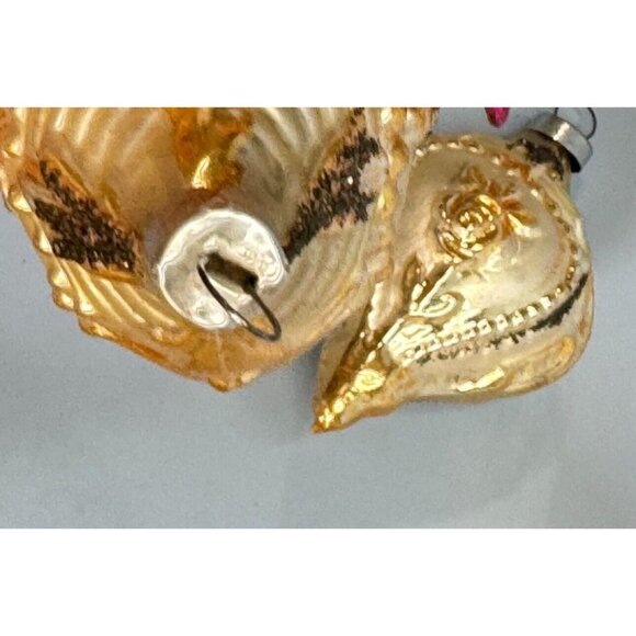 2 Antique Blown Glass Christmas Victorian Ornate Ornaments West Germany 4" - Picture 6 of 6